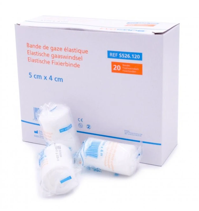 [S526.309] Bandes de gaze extensibles Evocare (Boite de 20 bandes de 10cm x 4m)