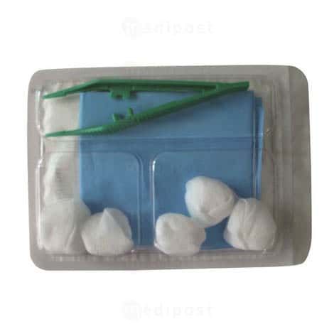 Set à pansement (5 tampons + 1 champs + 1 pince)